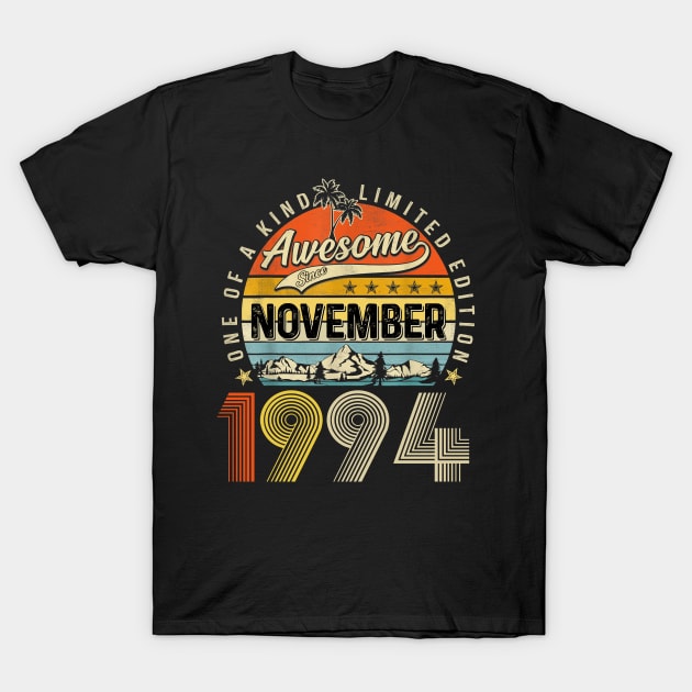 Awesome Since November 1994 Vintage 29th Birthday T-Shirt by Centorinoruben.Butterfly